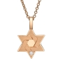 Yaniv Fine Jewelry 18K Rose Gold Double Star of David Pendant With Diamond - 2