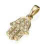 Yaniv Fine Jewelry 18K Gold and Diamond Hamsa Pendant (Choice of Colors) - 1