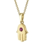 Yaniv Fine Jewelry 18K Gold Hamsa Pendant With Ruby (Choice of Colors) - 2