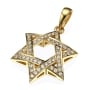 Yaniv Fine Jewelry 18K Yellow Gold Star of David Domed Diamond Pendant - 1