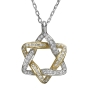 Yaniv Fine Jewelry Diamond-Encrusted Two-Toned 18K Gold Rounded Star of David Necklace - 1