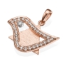 Yaniv Fine Jewelry Diamond-Studded 18K Rose Gold Star of David and Dove of Peace Pendant - 1