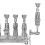 Klezmers Hand-Crafted Filigree 925 Sterling Silver Hanukkah Menorah   - 8