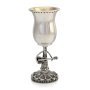 Handcrafted Sterling Silver Small Filigree Kiddush Cup with Klezmer Musician - Traditional Yemenite Art - 10