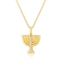 Deluxe Diamond-Accented 18K Gold Double Menorah Pendant Necklace By Yaniv Fine Jewelry - 4