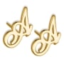 Allegro Script Initial Earrings (Sterling Silver or Gold Plated) - 2