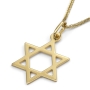 Large 14K Yellow Gold Star of David Pendant Necklace - 2