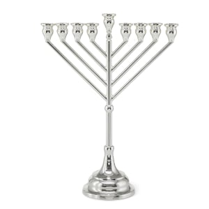 Hazorfim Sterling Silver-Plated Chabad Hanukkah Menorah