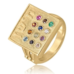 14K Yellow Gold Hoshen Ring