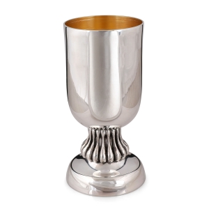 Bier Judaica Sterling Silver Smooth 'Drops' Kiddush Cup