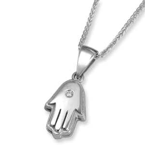 Anbinder Jewelry 14K Gold Hamsa Pendant With Diamond (Choice of Color)
