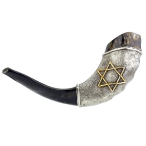 Barsheshet-Ribak Star of David Silver-Plated Ram’s Horn Shofar
