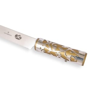 Bier Judaica Sterling Silver Floral Challah Knife
