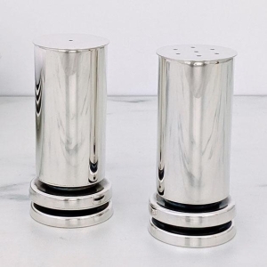Bier Judaica Sterling Silver Disc Salt & Pepper Shaker Set
