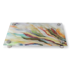 Jordana Klein Glass Hanukkah Menorah Tray – Lighting Candles