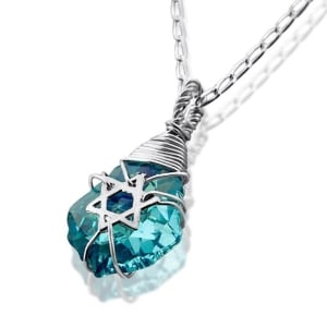 Crystal Postmodern Star of David Necklace 
