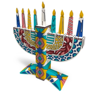 DIY Kids Hanukkah Menorah 3D Craft Set 8+