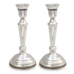 Handmade Sterling Silver Shabbat Candlesticks With Filigree Design By Traditional Yemenite Art