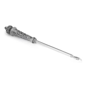 Traditional Yemenite Art Grand Handcrafted Sterling Silver Yad (Torah Pointer) With Filigree Design