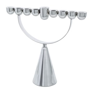 Bier Judaica 925 Sterling Silver Cone Hanukkah Menorah