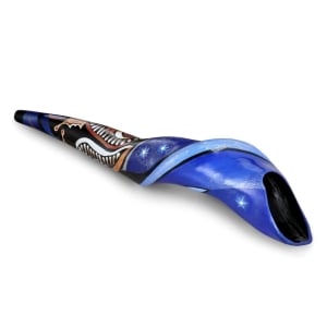 Hand Painted Night Sky Butterfly and Stars Shofar