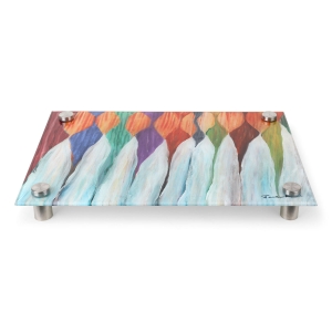 Jordana Klein Glass Hanukkah Menorah Tray – Hanukkah Candles