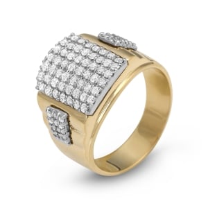 14K Gold Diamond Men's Luxury Ring