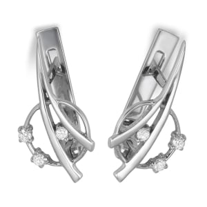 14K Gold "Cosmic Wonder" Saturn Earrings with Sparkling Diamonds