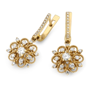 Anbinder 14K Yellow Gold Delicate Flower Earrings