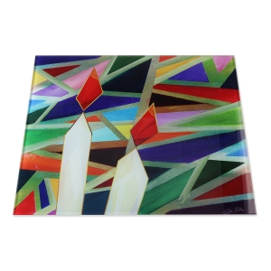 Jordana Klein "Light of Shabbat" Tempered Glass Challah Tray