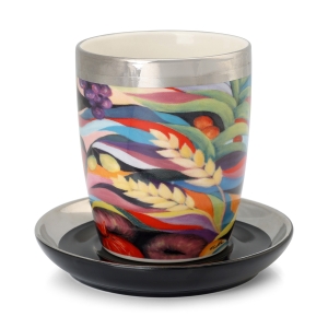 Jordana Klein Seven Species Kiddush Cup and Saucer
