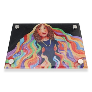 Jordana Klein "Mother of Shabbat" Glass Tray for Shabbat Candlesticks