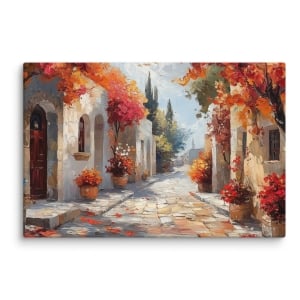 Jerusalem's Path to Yemin Moshe Print on Canvas