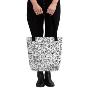 Jewish Symbols Doodle Art Tote Bag