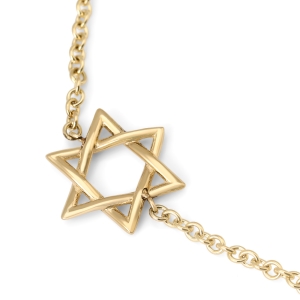 14K Gold Interlocking Star of David Bracelet