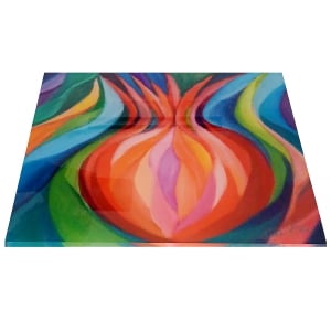 Jordana Klein Glass Challah Tray – Pomegranate