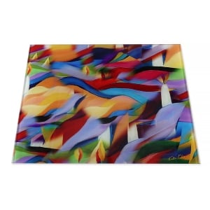 Jordana Klein "Glowing Candles" Glass Challah Tray