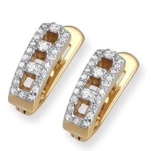 Luxurious Diamond-Encrusted 14K Gold Earrings