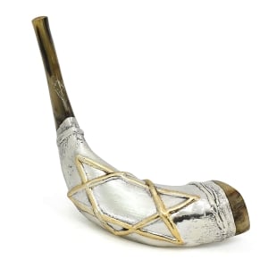 Star of David Silver-Plated Ram’s Shofar