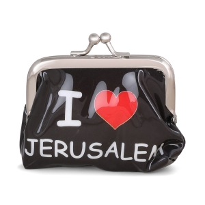 Black ‘I Love Jerusalem’ Coin Pouch 
