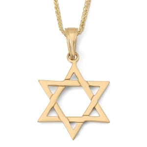 Refined 14K Yellow Gold Star of David Pendant