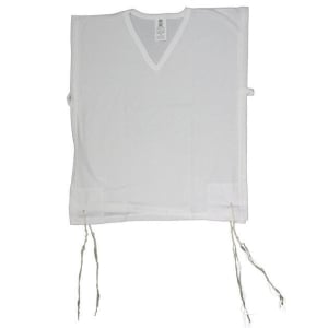 White Cotton Undershirt Tzitzit