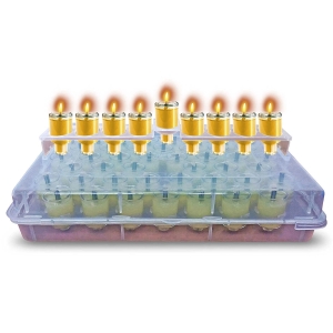 Hiddur Mitzvah Set of 44 Pre-Filled Gelled Olive Oil Cups for Hanukkah 