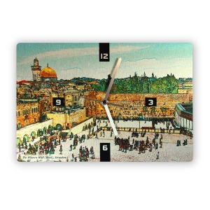Ofek Wertman Kotel and Temple Mount Square Metal Clock