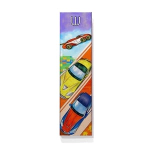Ofek Wertman Children's Racing Cars Aluminum Mezuzah Case