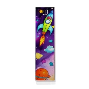 Ofek Wertman Children's Space Rocket Aluminum Mezuzah Case