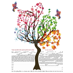 Ruth Rudin Personalized Ketubah – Four Seasons