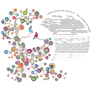 Ruth Rudin Personalized Ketubah – "Love Birds"