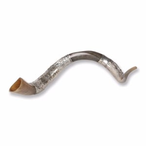 Sterling Silver Plated Yemenite Kudu Shofar – Remember Jerusalem (Choice of Sizes)