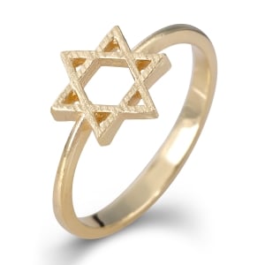 Elegant 14K Gold Star of David Women's Ring